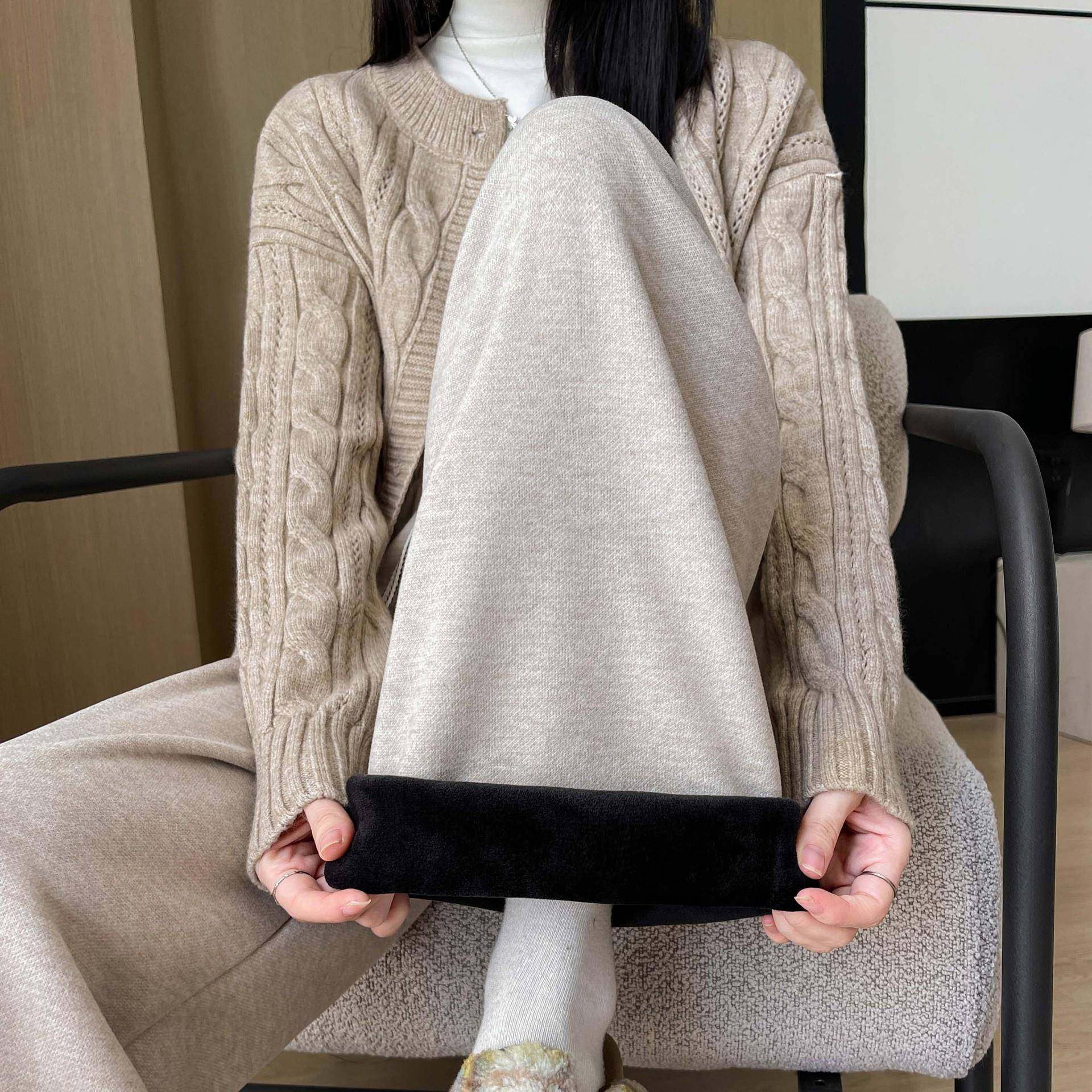 糯米裤女秋冬季高腰垂感宽松休闲阔腿裤加绒加厚软糯直筒裤,女装/女士精品,休闲裤,淘宝优惠券,粉丝福利购,淘宝优惠卷