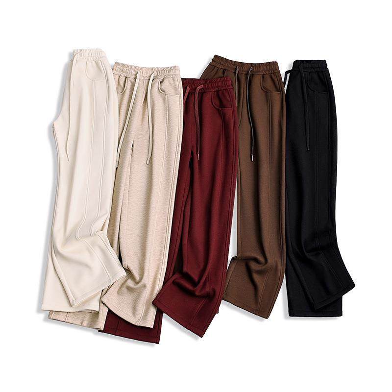 2024秋季休闲羊毛蚕丝裤垂感直筒窄版阔腿裤冬季加绒加厚休闲裤子,女装/女士精品,休闲裤,淘宝优惠券,粉丝福利购,淘宝优惠卷