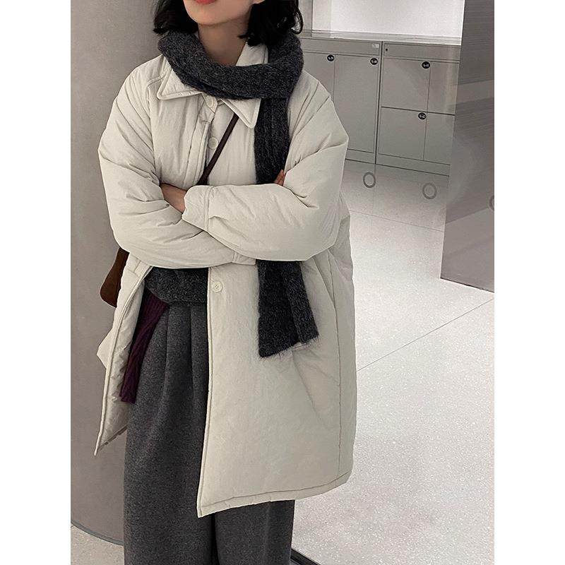 江左 雪山奶糖 muji风轻薄初冬简约廓形外套女中长款宽松棉服1235,女装/女士精品,棉衣/棉服,淘宝优惠券,粉丝福利购,淘宝优惠卷