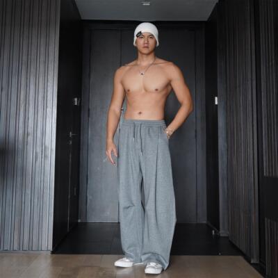 JZD【弯刀神裤】美式运动宽松阔腿显瘦长裤 潮流痞帅百搭休闲厚棉