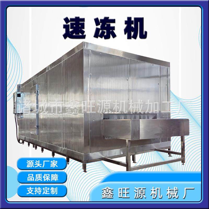 大虾单冻速冻机 盘装虾仁网带式隧道速冻机 盒装带鱼速冻设备定制