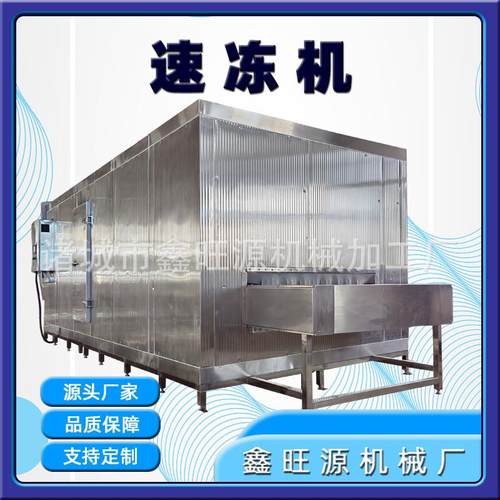 大虾单冻速冻机 盘装虾仁网带式隧道速冻机 盒装带鱼速冻设备定制