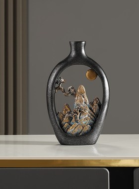 新中式博古架h酒柜装饰品客厅茶几家居摆设茶室桌面高档工艺品摆