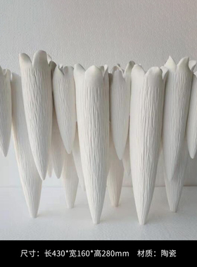 创意现代样板房售楼部手工陶瓷抽象雕塑I花瓶摆件博古架装饰工艺