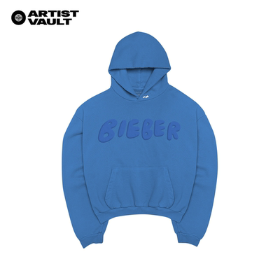 Skylrk Justin bieber官方周边 BIEBER连帽卫衣 BLUE 蓝色