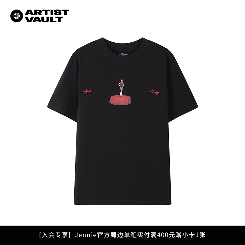Jennie官方周边Ruby一周年快闪同款Ruby歌单T恤