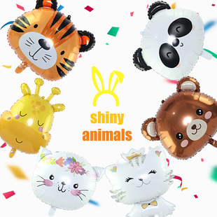 韩系ins风卡通动物造型气球儿童生日派对布置户外活动背景墙装饰