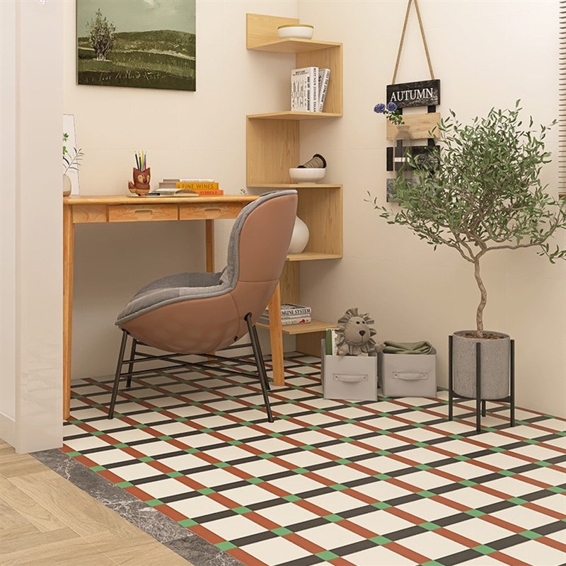 北欧几何花砖皮革入户门垫简约玄关进门垫 PVC免洗可裁剪防滑脚垫