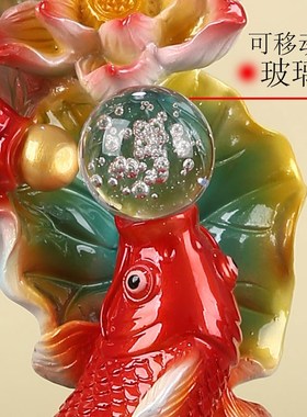 轻奢客厅玄关招财电视柜酒柜年年有余装饰乔迁新居之喜礼物摆件