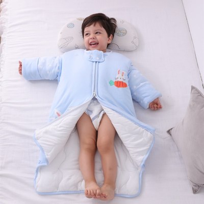 睡袋婴儿秋冬加厚可拆卸四季通用春秋冬季新生儿童宝宝防踢被