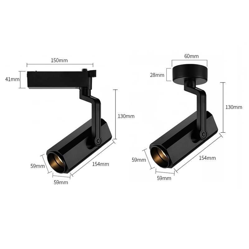可变焦调光轨道灯led射灯店铺博物馆展厅照画美术馆COB明装聚光灯
