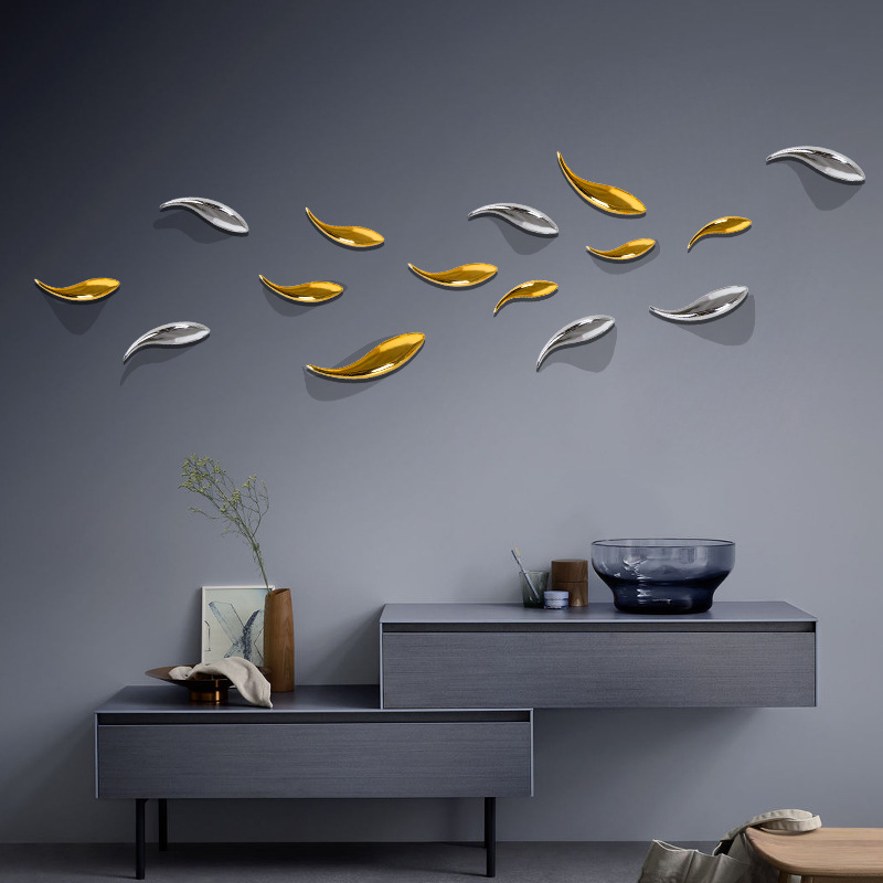 墙上装饰创意立体鱼客厅挂件房间布置餐厅挂饰电视背景墙面装饰品