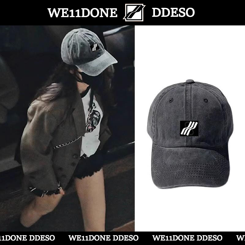 【官方直营】WE11DONE DDESO复古做旧男女做旧鸭舌帽显脸小棒球帽