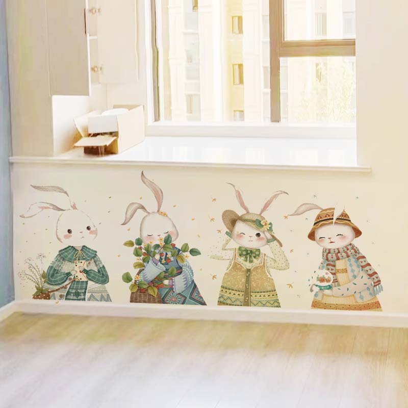 卡通动物墙贴画墙上贴纸飘窗墙面装饰可爱壁纸墙角墙壁贴画3d立体