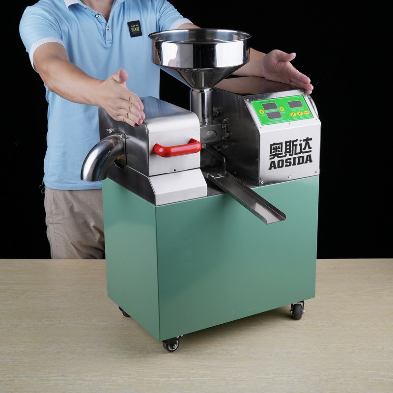 奥斯达小型榨油机商用多功能食堂压榨机全自动冷热榨两用节能摆摊