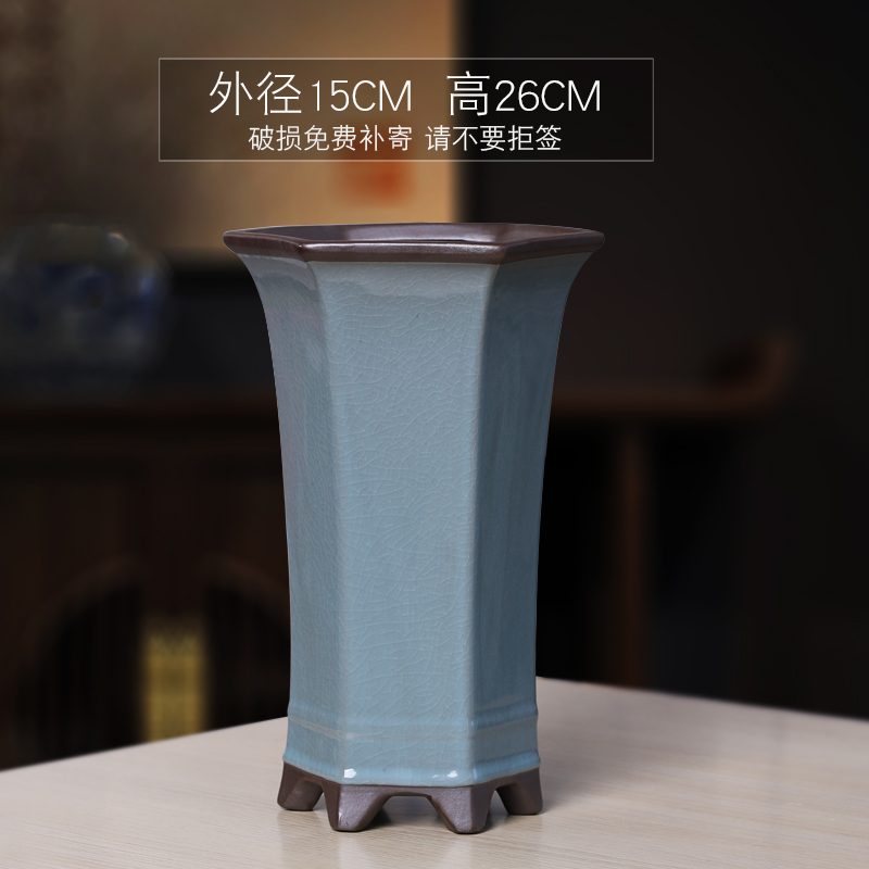 紫砂大口径兰花盆哥窑陶瓷家用古典室内外榕树君子兰专用透气盆栽