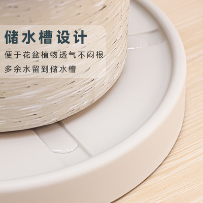 透气花盆托盘带轮加厚塑料底盘垫底座可移动万向轮滑轮接水盘圆形