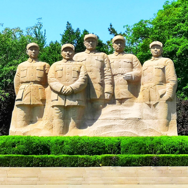 人物石雕像定制五大常委玻璃钢雕塑制作户外大型名人物石雕刻摆件