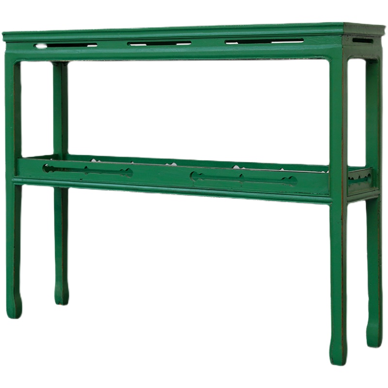 新中式玄关桌简约实木仿古做旧家具台柜子长条窄边几小置物架条案