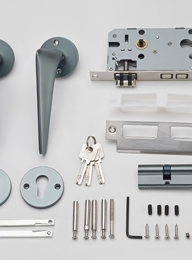 欧式室内房门锁分体锁卫生间灰色卧室门I锁门把手实木门静音执手