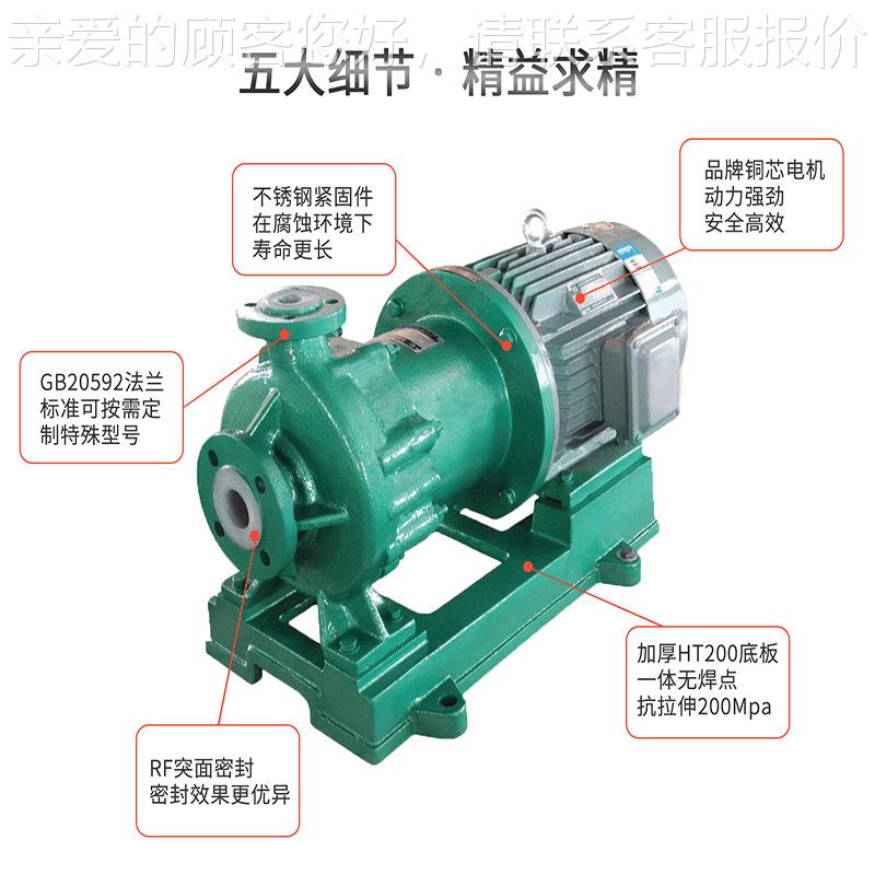 I水MD180-65-65防腐磁QSL力泵 湿合法脱硫循环泵 氟塑料金泵