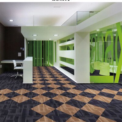 威尼斯加厚尼龙防火阻燃B1级500*500灰地毯办公室新代尔10MM块毯