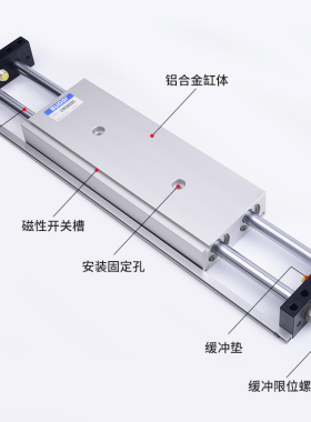 双轴双杆滑台气缸STMS25-25/50/75/100/125/150/175/200/25016 20