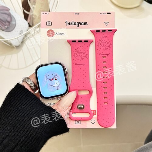 趣味波点Bunny兔适用iwatchs11/10苹果手表表带硅胶Applewatchs9