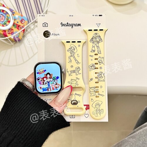 玩具总动员集合适用iwatchs11/10苹果手表表带黄硅胶Applewatchs9