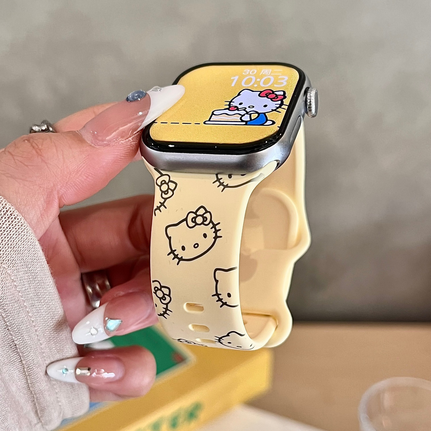 HolleKitty适用苹果手表表带iwatchS11/10/9硅胶Apple黄2ultra/SE