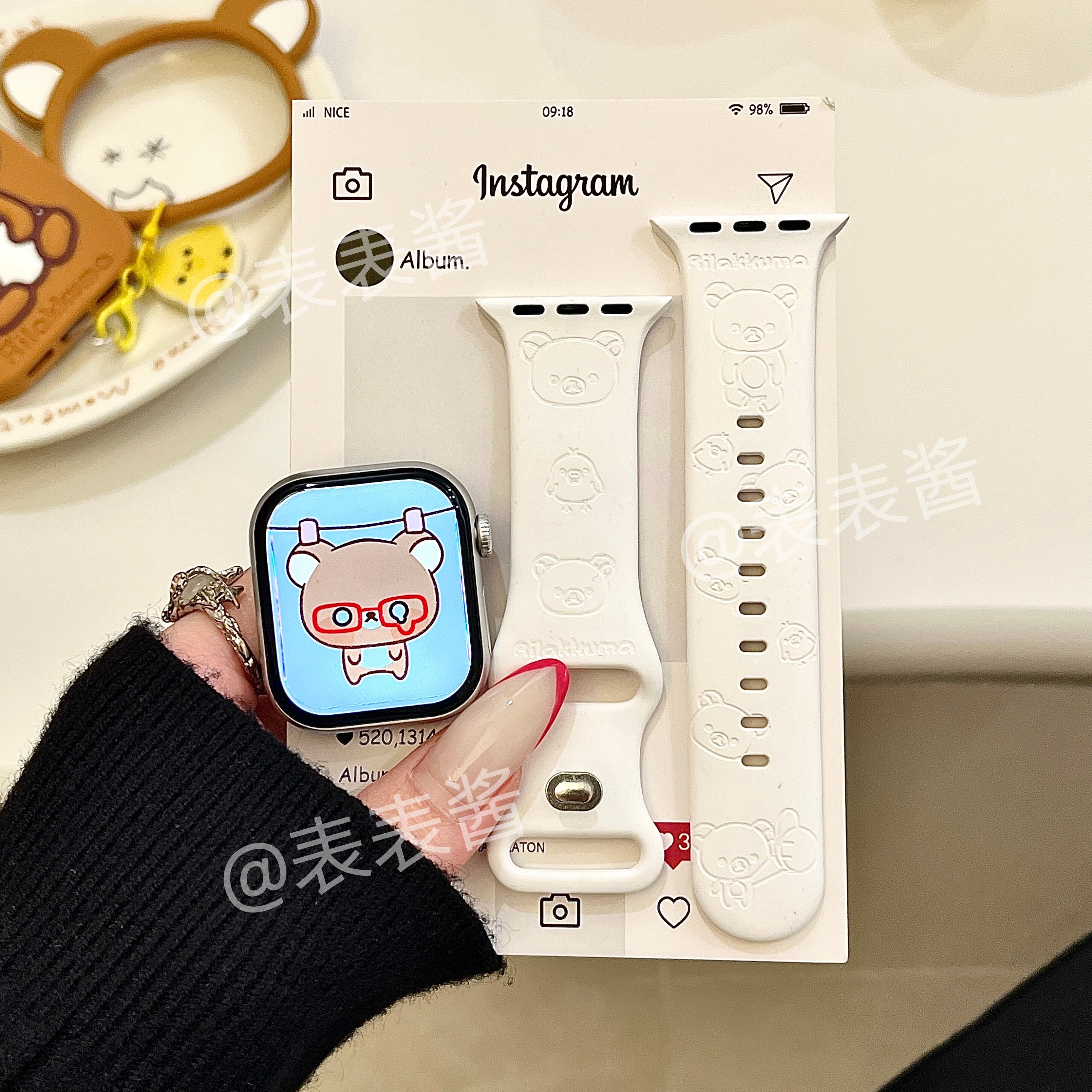 轻松熊适用iwatchs11/10苹果手表表带Ultra硅胶ApplewatchS9/8/SE图片