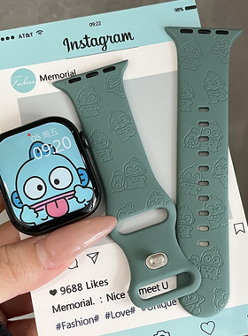 小丑鱼适用苹果手表表带iwatchS11/10/9硅胶Apple/2ultra松针绿SE