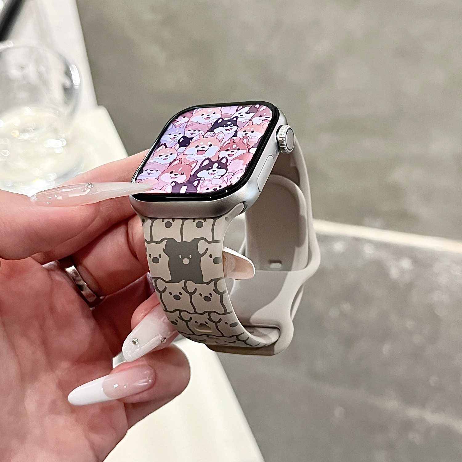 叠叠乐小狗适用苹果手表表带iwatchS11/10/9硅胶Apple萌2ultra/SE