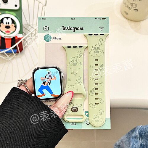 小清新高飞适用iwatchs11/10苹果手表表带SE硅胶ApplewatchS9/8/7