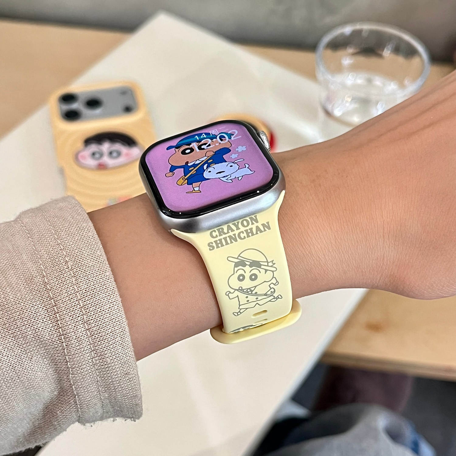 动漫小新适用苹果手表表带iwatchS11/10/9硅胶Apple卡通2ultra/SE
