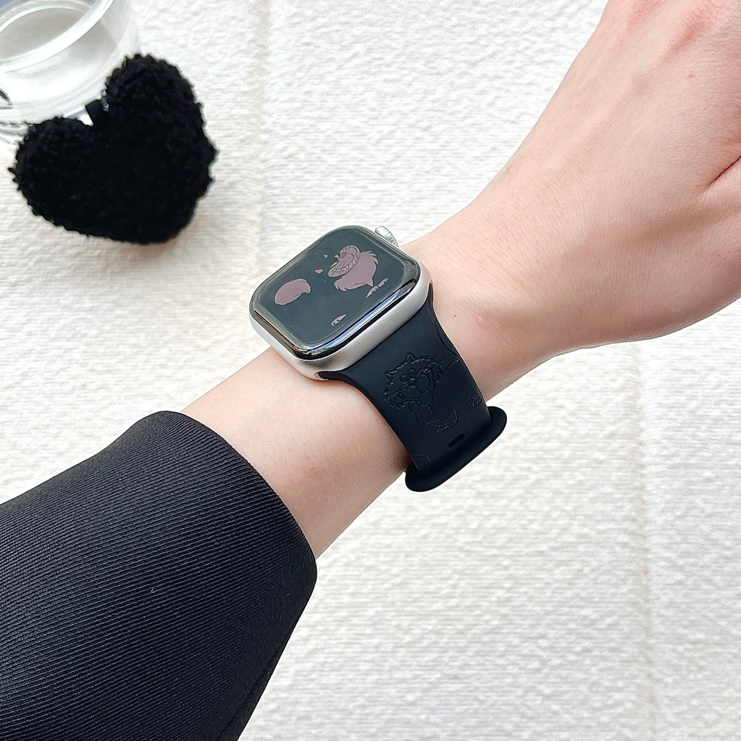 路西法适用苹果手表表带iwatchS11/10/9硅胶Apple黑色2ultra/SE萌