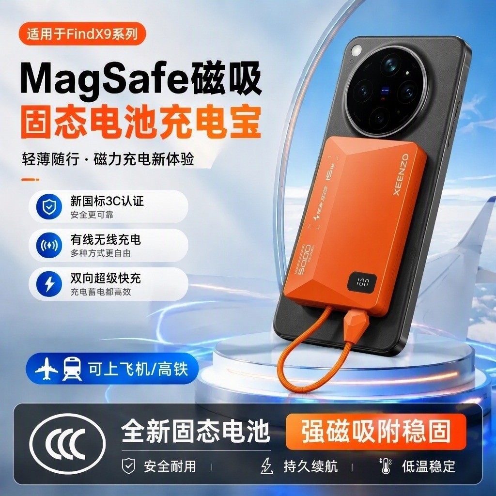 findX9磁吸充电宝3c认证图片