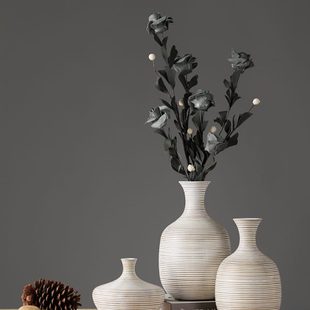 白色迷你轻奢小花瓶摆件高级感客厅插花餐桌树脂家居软装 法式 饰品
