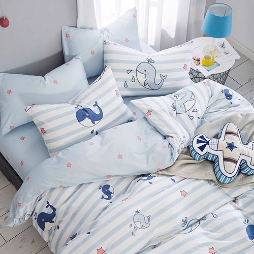 欢乐海洋丨全棉纯棉被套120x150cm床上四件套床单单人宿舍