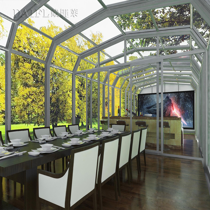 防违建别墅泳池阳光房可移动伸缩棚盖顶智能电动推拉阳光棚定制