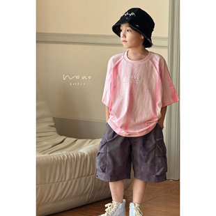 nonokids 日系复古工装短裤男童夏季宽松休闲裤中大童潮酷五分裤