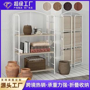 层架 跨境热销可折叠层架置物架家用落地收纳架多功能储物架便携式