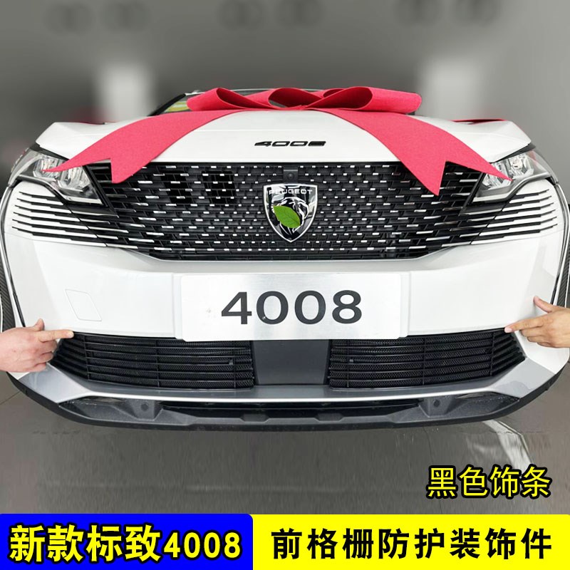 21-24款标致4008中网外观改装前脸杠格栅防虫网用品配件装饰亮条