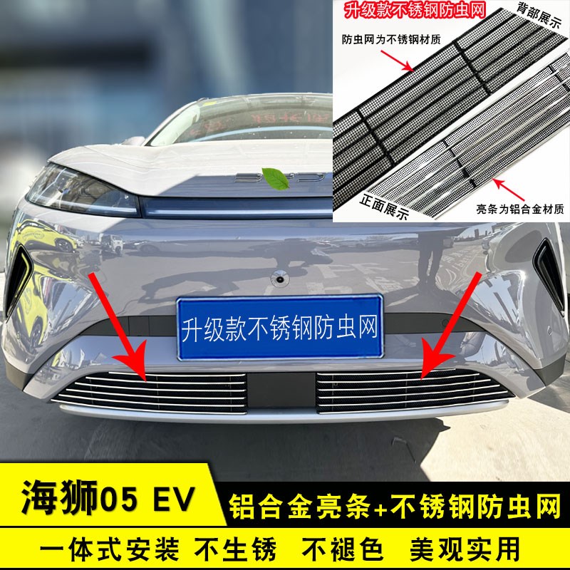 比亚迪海狮05EV中网外观件防虫网前脸杠改装饰条汽车用品配件