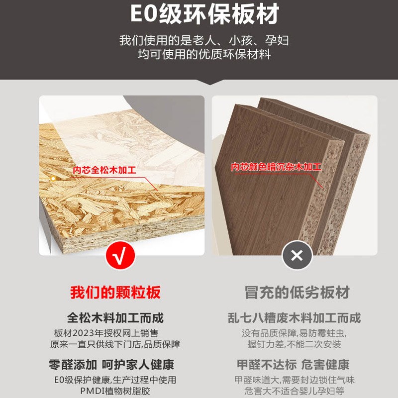 现代实木颗粒板L型转角电脑桌衣柜组合小户型卧室家用连体书桌柜