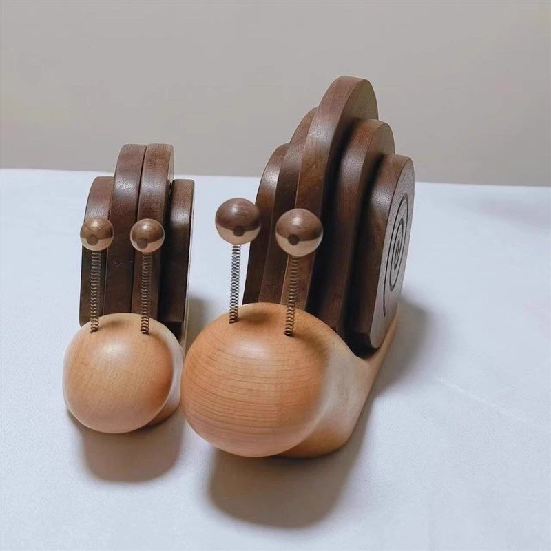 蜗牛实木杯垫创意可爱原木茶具茶托杯托砂锅炒锅防烫木质隔热垫