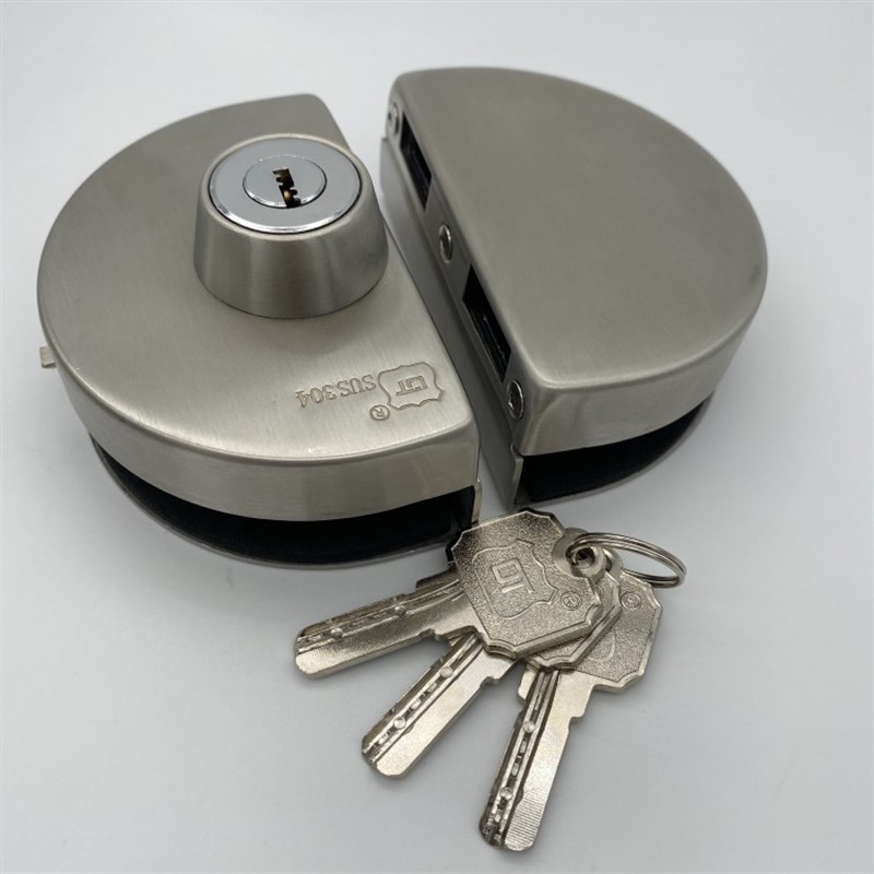 玻璃门锁304不锈钢铜芯单门双门地插销201无框玻璃门推Z拉门免打