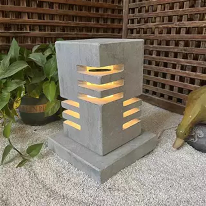 石灯笼日式庭院仿古中式太阳能石C灯户外石头灯塔景观电石灯雕摆