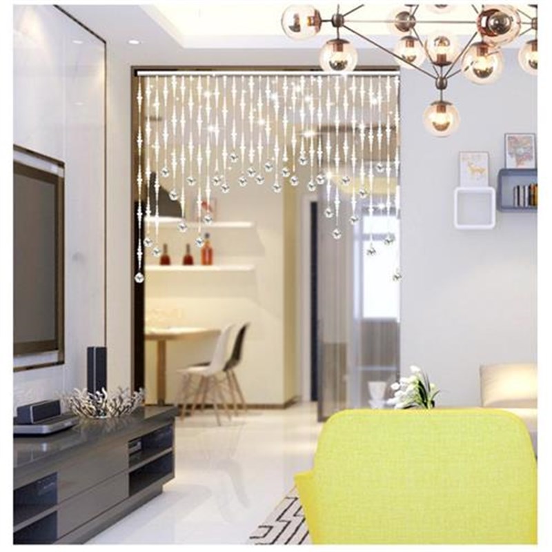 水晶珠帘欧式客厅玄关过道餐厅隔断帘子卫生间P家用装饰门帘免打