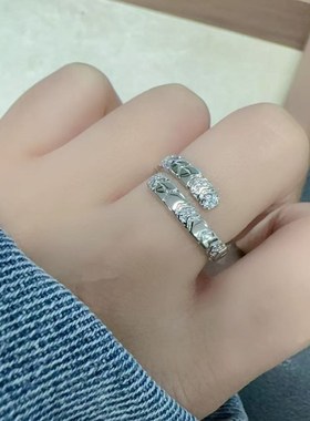 泰国原庙佛招牌指j财环鲁士ekk御金转开口男女运可调节镀银戒指美